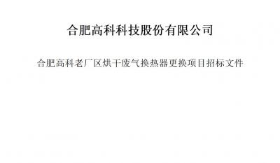 mg冰球突破烘干废气换热器更换项目招标文件